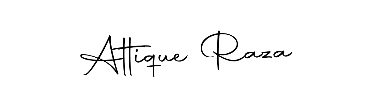 How to make Attique Raza name signature. Use Autography-DOLnW style for creating short signs online. This is the latest handwritten sign. Attique Raza signature style 10 images and pictures png