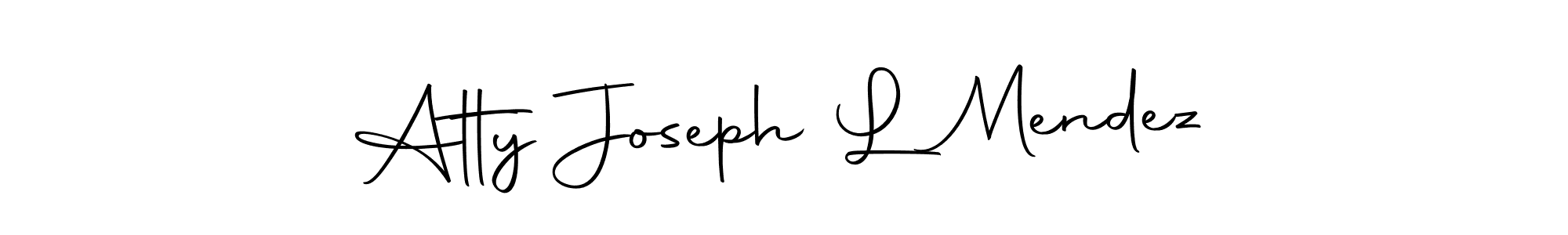 How to make Atty Joseph L Mendez name signature. Use Autography-DOLnW style for creating short signs online. This is the latest handwritten sign. Atty Joseph L Mendez signature style 10 images and pictures png