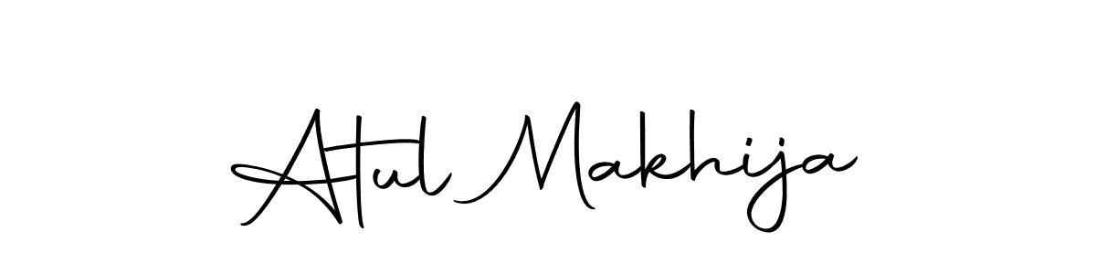 You should practise on your own different ways (Autography-DOLnW) to write your name (Atul Makhija) in signature. don't let someone else do it for you. Atul Makhija signature style 10 images and pictures png