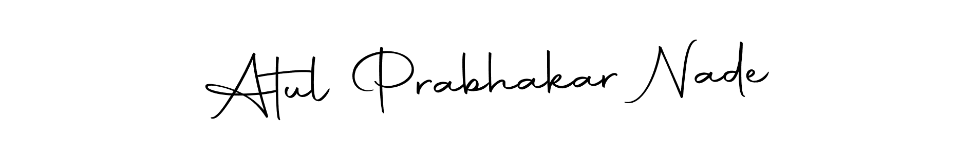 You should practise on your own different ways (Autography-DOLnW) to write your name (Atul Prabhakar Nade) in signature. don't let someone else do it for you. Atul Prabhakar Nade signature style 10 images and pictures png
