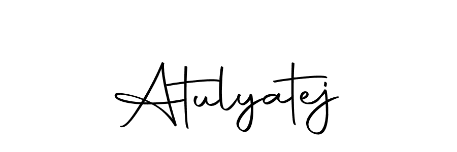 The best way (Autography-DOLnW) to make a short signature is to pick only two or three words in your name. The name Atulyatej include a total of six letters. For converting this name. Atulyatej signature style 10 images and pictures png