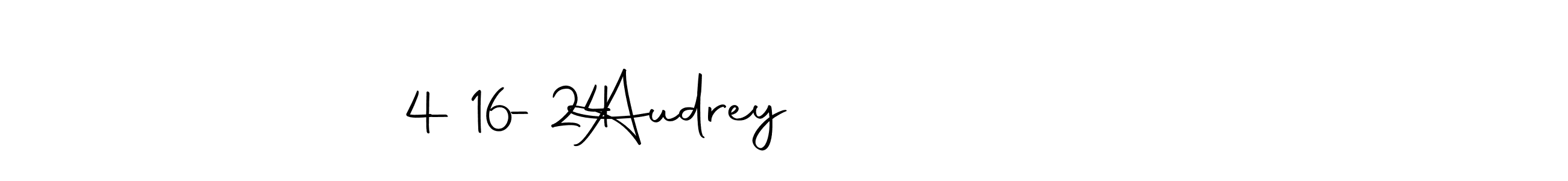 Design your own signature with our free online signature maker. With this signature software, you can create a handwritten (Autography-DOLnW) signature for name Audrey             4-16-24. Audrey             4-16-24 signature style 10 images and pictures png