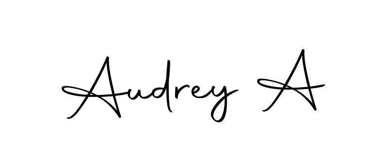 Create a beautiful signature design for name Audrey A. With this signature (Autography-DOLnW) fonts, you can make a handwritten signature for free. Audrey A signature style 10 images and pictures png