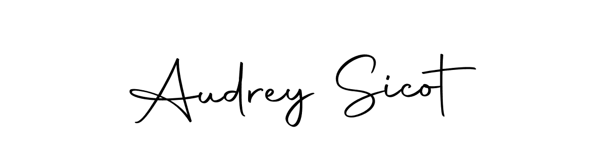 How to make Audrey Sicot name signature. Use Autography-DOLnW style for creating short signs online. This is the latest handwritten sign. Audrey Sicot signature style 10 images and pictures png