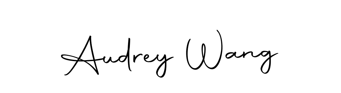 How to make Audrey Wang name signature. Use Autography-DOLnW style for creating short signs online. This is the latest handwritten sign. Audrey Wang signature style 10 images and pictures png