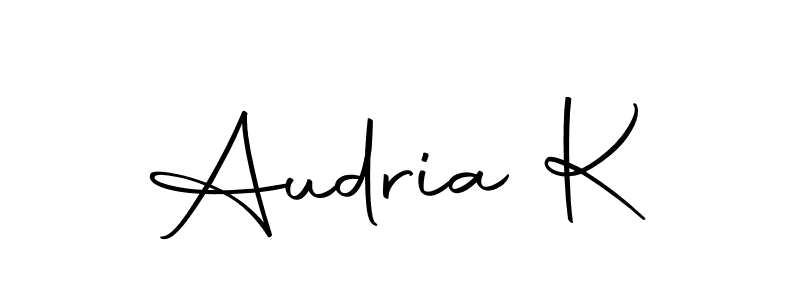 Similarly Autography-DOLnW is the best handwritten signature design. Signature creator online .You can use it as an online autograph creator for name Audria K. Audria K signature style 10 images and pictures png