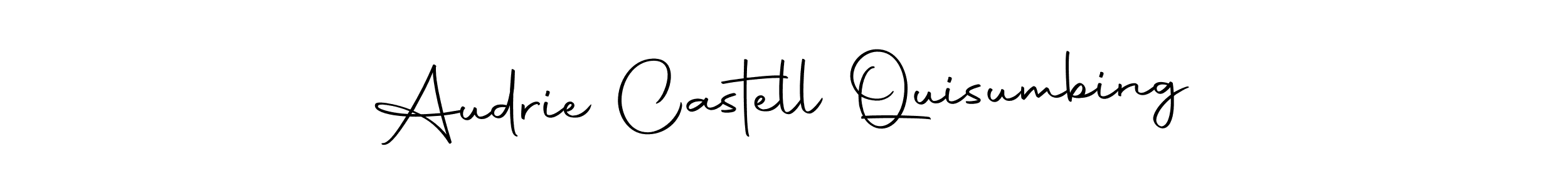 This is the best signature style for the Audrie Castell Quisumbing name. Also you like these signature font (Autography-DOLnW). Mix name signature. Audrie Castell Quisumbing signature style 10 images and pictures png