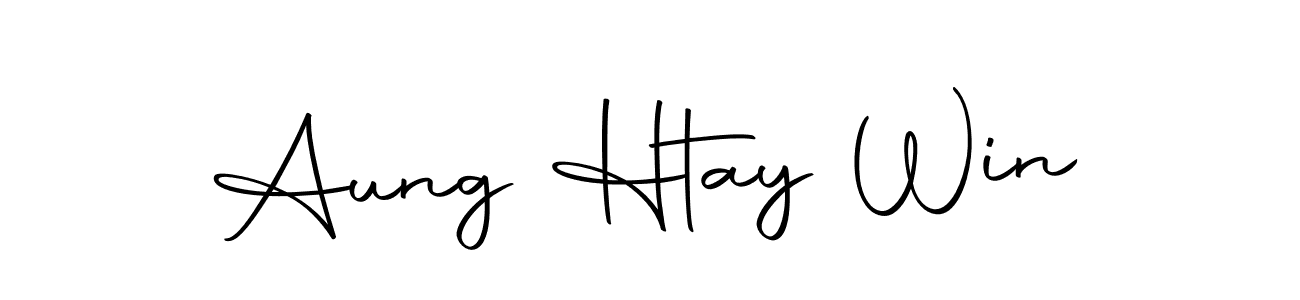 How to make Aung Htay Win name signature. Use Autography-DOLnW style for creating short signs online. This is the latest handwritten sign. Aung Htay Win signature style 10 images and pictures png