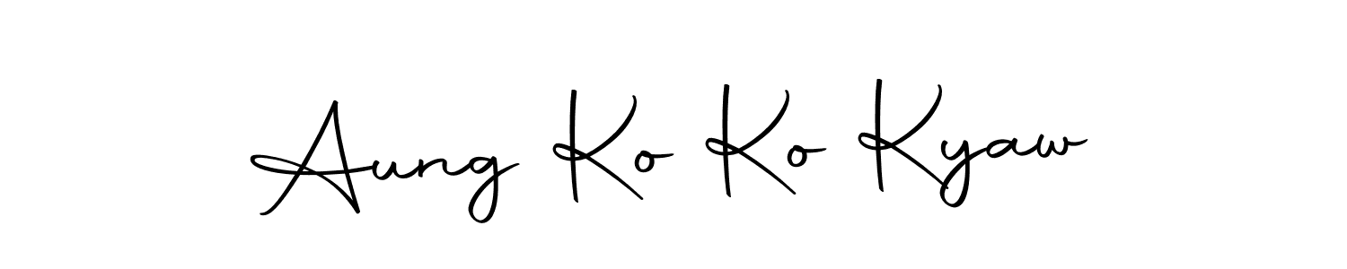 Autography-DOLnW is a professional signature style that is perfect for those who want to add a touch of class to their signature. It is also a great choice for those who want to make their signature more unique. Get Aung Ko Ko Kyaw name to fancy signature for free. Aung Ko Ko Kyaw signature style 10 images and pictures png