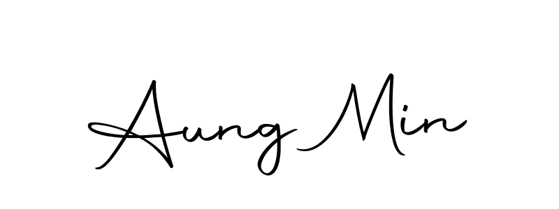 Design your own signature with our free online signature maker. With this signature software, you can create a handwritten (Autography-DOLnW) signature for name Aung Min. Aung Min signature style 10 images and pictures png