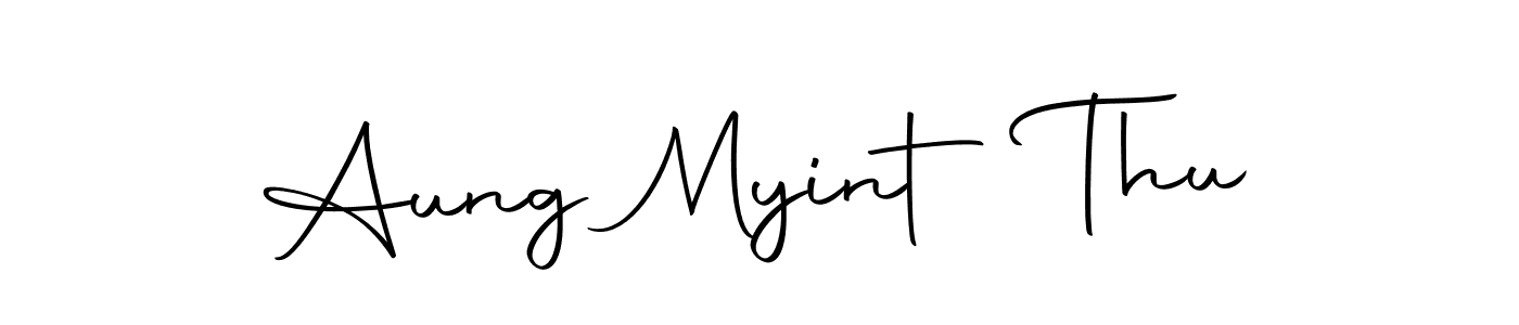 How to make Aung Myint Thu name signature. Use Autography-DOLnW style for creating short signs online. This is the latest handwritten sign. Aung Myint Thu signature style 10 images and pictures png