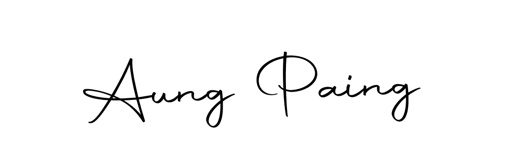 How to make Aung Paing name signature. Use Autography-DOLnW style for creating short signs online. This is the latest handwritten sign. Aung Paing signature style 10 images and pictures png