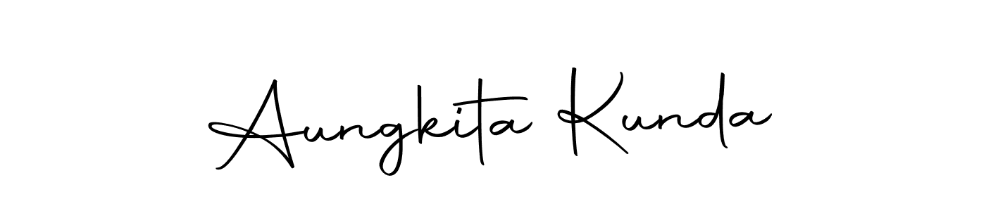 The best way (Autography-DOLnW) to make a short signature is to pick only two or three words in your name. The name Aungkita Kunda include a total of six letters. For converting this name. Aungkita Kunda signature style 10 images and pictures png