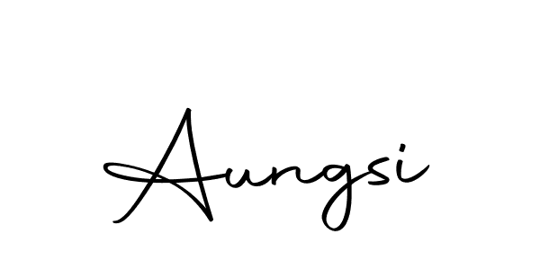 Use a signature maker to create a handwritten signature online. With this signature software, you can design (Autography-DOLnW) your own signature for name Aungsi. Aungsi signature style 10 images and pictures png