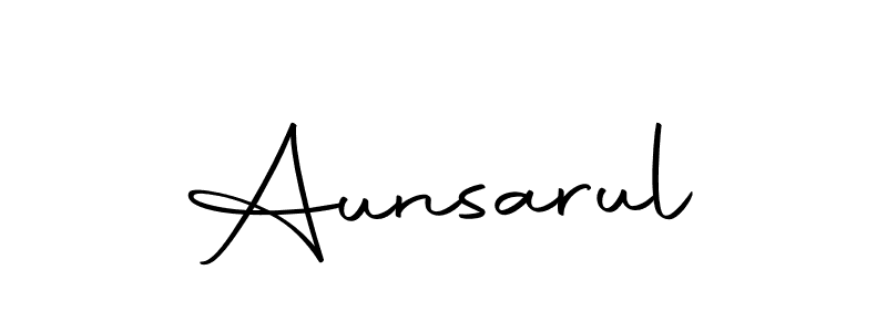 How to make Aunsarul name signature. Use Autography-DOLnW style for creating short signs online. This is the latest handwritten sign. Aunsarul signature style 10 images and pictures png