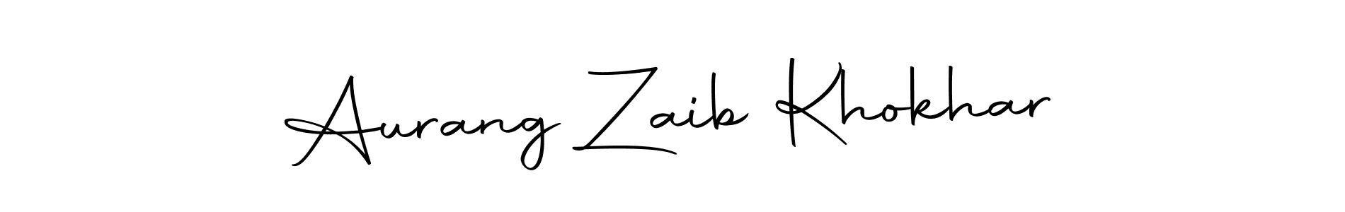 How to make Aurang Zaib Khokhar name signature. Use Autography-DOLnW style for creating short signs online. This is the latest handwritten sign. Aurang Zaib Khokhar signature style 10 images and pictures png