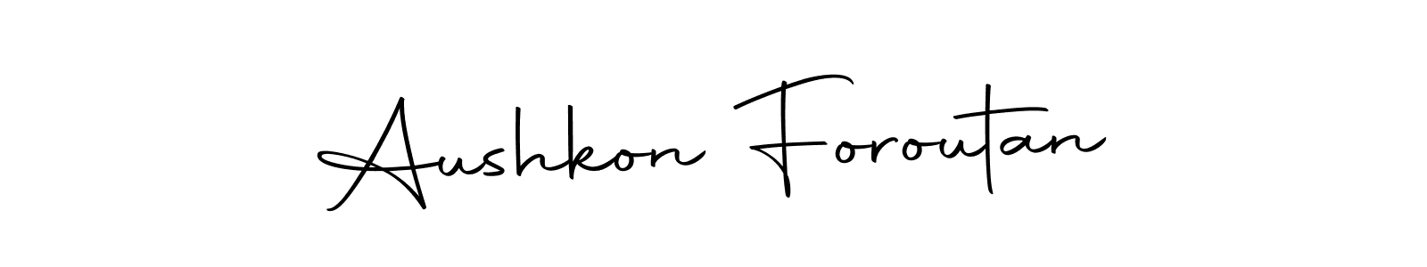 Also we have Aushkon Foroutan name is the best signature style. Create professional handwritten signature collection using Autography-DOLnW autograph style. Aushkon Foroutan signature style 10 images and pictures png