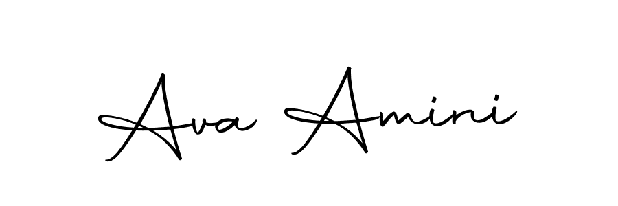 How to make Ava Amini name signature. Use Autography-DOLnW style for creating short signs online. This is the latest handwritten sign. Ava Amini signature style 10 images and pictures png