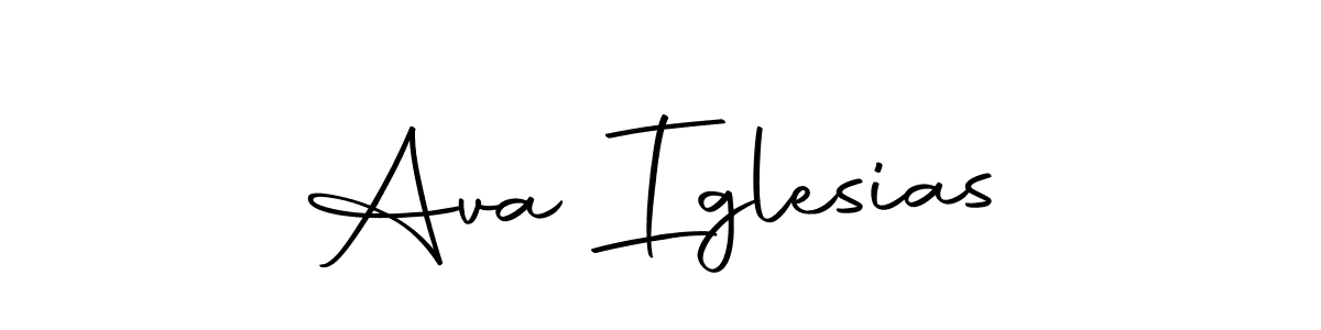 How to make Ava Iglesias name signature. Use Autography-DOLnW style for creating short signs online. This is the latest handwritten sign. Ava Iglesias signature style 10 images and pictures png