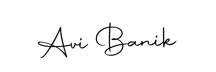 How to make Avi Banik name signature. Use Autography-DOLnW style for creating short signs online. This is the latest handwritten sign. Avi Banik signature style 10 images and pictures png