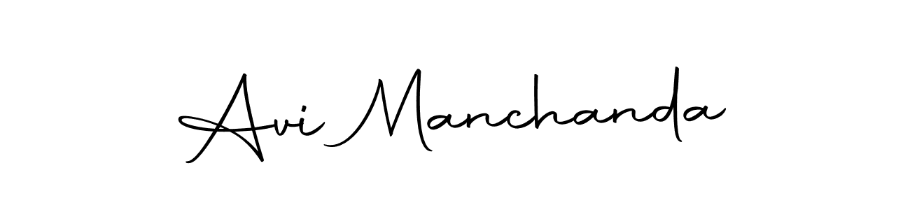 How to make Avi Manchanda name signature. Use Autography-DOLnW style for creating short signs online. This is the latest handwritten sign. Avi Manchanda signature style 10 images and pictures png