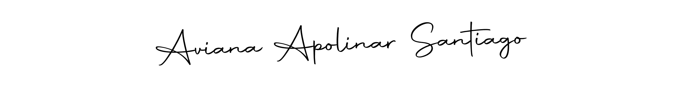 How to make Aviana Apolinar Santiago name signature. Use Autography-DOLnW style for creating short signs online. This is the latest handwritten sign. Aviana Apolinar Santiago signature style 10 images and pictures png