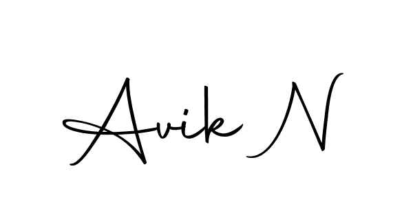 Avik N stylish signature style. Best Handwritten Sign (Autography-DOLnW) for my name. Handwritten Signature Collection Ideas for my name Avik N. Avik N signature style 10 images and pictures png