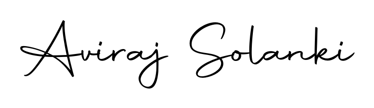 The Autography-DOLnW font gives name Aviraj Solanki a signature that looks effortless yet distinguished. Download high-res PNG instantly. Aviraj Solanki signature style 10 images and pictures png