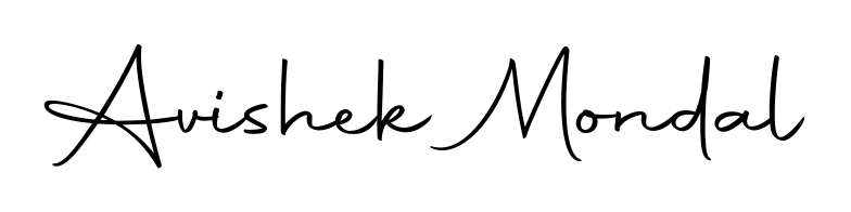 A sleek calligraphic signature for name Avishek Mondal utilizing Autography-DOLnW styling. Great for adding personal signatures to photos and art. Avishek Mondal signature style 10 images and pictures png