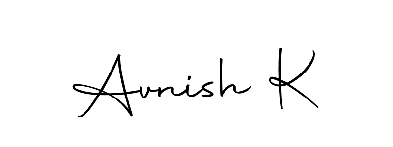 Make a beautiful signature design for name Avnish K. With this signature (Autography-DOLnW) style, you can create a handwritten signature for free. Avnish K signature style 10 images and pictures png