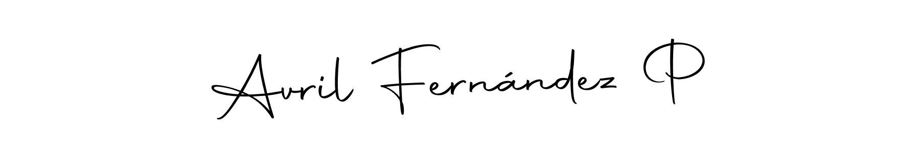 You should practise on your own different ways (Autography-DOLnW) to write your name (Avril Fernández P) in signature. don't let someone else do it for you. Avril Fernández P signature style 10 images and pictures png