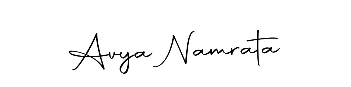 Create a beautiful signature design for name Avya Namrata. With this signature (Autography-DOLnW) fonts, you can make a handwritten signature for free. Avya Namrata signature style 10 images and pictures png