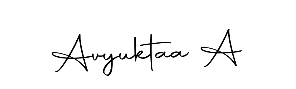 It looks lik you need a new signature style for name Avyuktaa A. Design unique handwritten (Autography-DOLnW) signature with our free signature maker in just a few clicks. Avyuktaa A signature style 10 images and pictures png