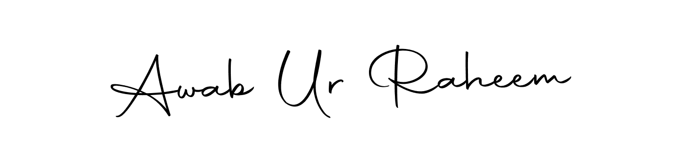 How to make Awab Ur Raheem name signature. Use Autography-DOLnW style for creating short signs online. This is the latest handwritten sign. Awab Ur Raheem signature style 10 images and pictures png