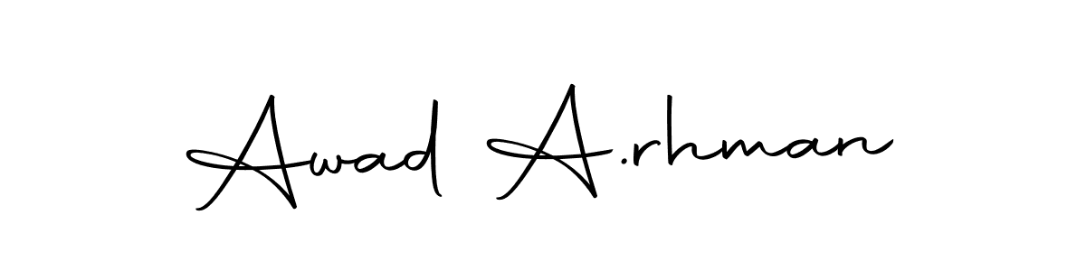 Create a beautiful signature design for name Awad A.rhman. With this signature (Autography-DOLnW) fonts, you can make a handwritten signature for free. Awad A.rhman signature style 10 images and pictures png