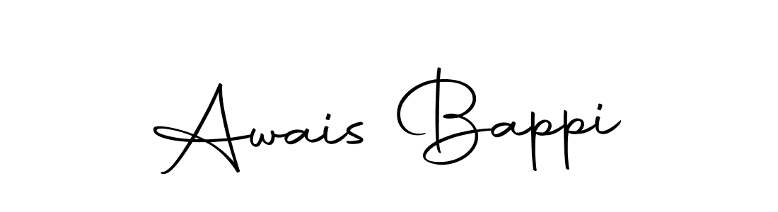 How to make Awais Bappi name signature. Use Autography-DOLnW style for creating short signs online. This is the latest handwritten sign. Awais Bappi signature style 10 images and pictures png