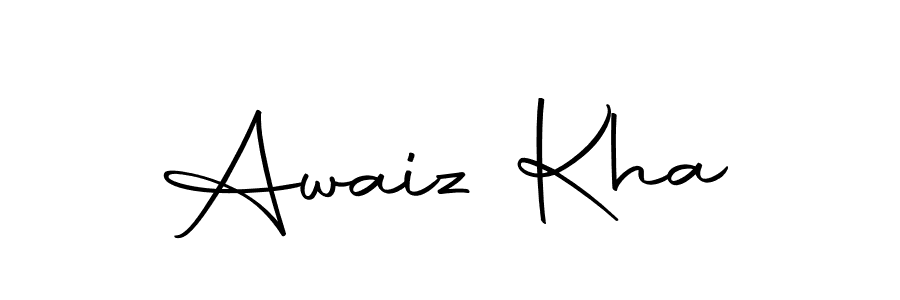 How to make Awaiz Kha name signature. Use Autography-DOLnW style for creating short signs online. This is the latest handwritten sign. Awaiz Kha signature style 10 images and pictures png