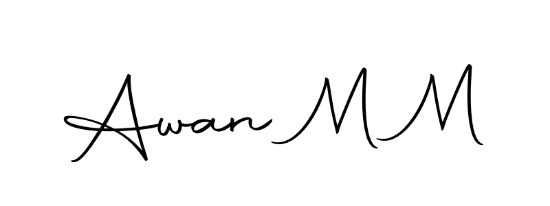 You should practise on your own different ways (Autography-DOLnW) to write your name (Awan M M) in signature. don't let someone else do it for you. Awan M M signature style 10 images and pictures png