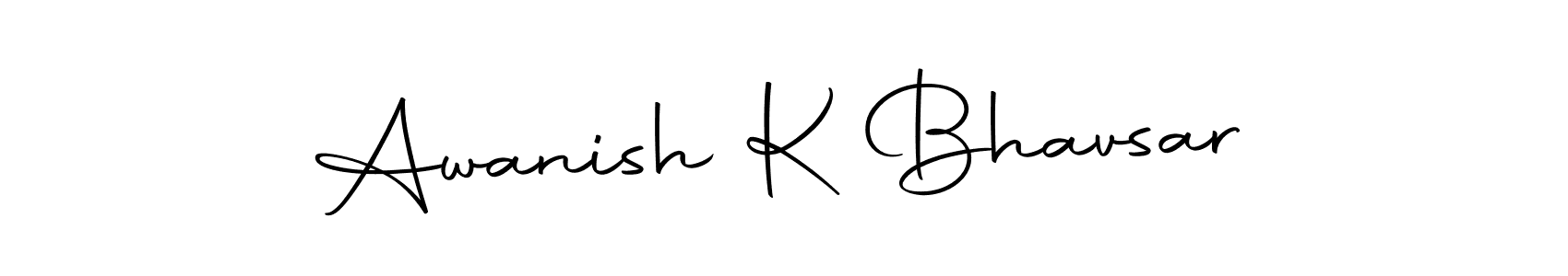 How to make Awanish K Bhavsar name signature. Use Autography-DOLnW style for creating short signs online. This is the latest handwritten sign. Awanish K Bhavsar signature style 10 images and pictures png