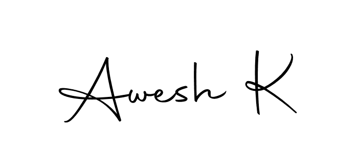 Use a signature maker to create a handwritten signature online. With this signature software, you can design (Autography-DOLnW) your own signature for name Awesh K. Awesh K signature style 10 images and pictures png