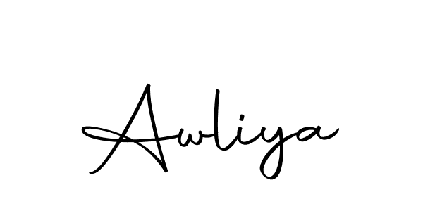 Make a beautiful signature design for name Awliya. With this signature (Autography-DOLnW) style, you can create a handwritten signature for free. Awliya signature style 10 images and pictures png