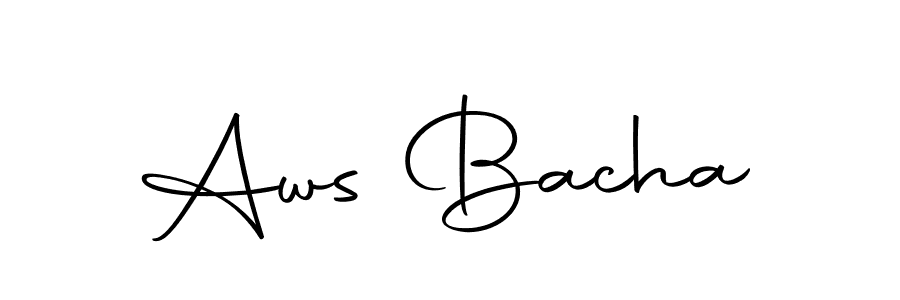How to make Aws Bacha name signature. Use Autography-DOLnW style for creating short signs online. This is the latest handwritten sign. Aws Bacha signature style 10 images and pictures png