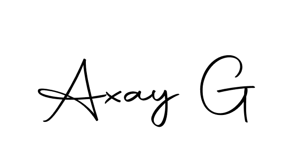 Use a signature maker to create a handwritten signature online. With this signature software, you can design (Autography-DOLnW) your own signature for name Axay G. Axay G signature style 10 images and pictures png