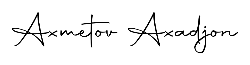 Explore multiple handwriting variations for Axmetov Axadjon including this stunning Autography-DOLnW design. Free to use across all platforms. Axmetov Axadjon signature style 10 images and pictures png