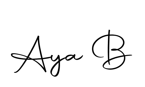 How to make Aya B name signature. Use Autography-DOLnW style for creating short signs online. This is the latest handwritten sign. Aya B signature style 10 images and pictures png