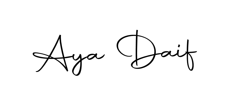 Design your own signature with our free online signature maker. With this signature software, you can create a handwritten (Autography-DOLnW) signature for name Aya Daif. Aya Daif signature style 10 images and pictures png