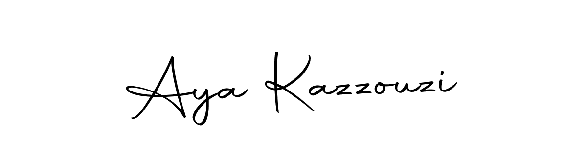 How to make Aya Kazzouzi name signature. Use Autography-DOLnW style for creating short signs online. This is the latest handwritten sign. Aya Kazzouzi signature style 10 images and pictures png