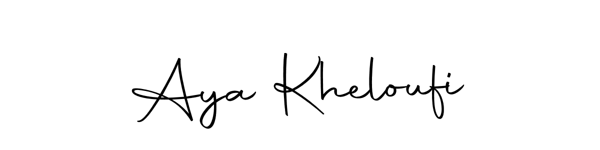 Use a signature maker to create a handwritten signature online. With this signature software, you can design (Autography-DOLnW) your own signature for name Aya Kheloufi. Aya Kheloufi signature style 10 images and pictures png