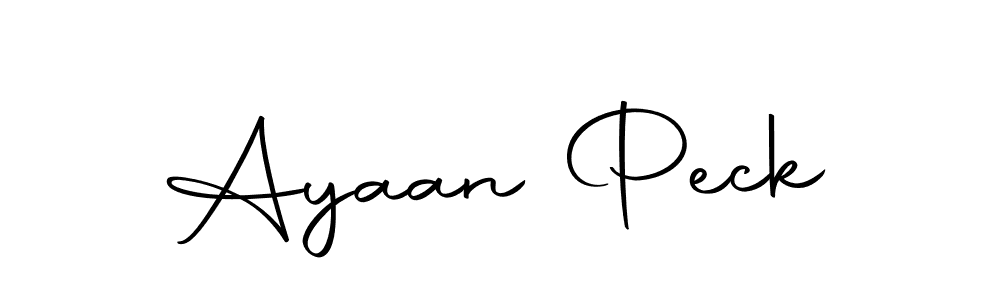 How to make Ayaan Peck name signature. Use Autography-DOLnW style for creating short signs online. This is the latest handwritten sign. Ayaan Peck signature style 10 images and pictures png