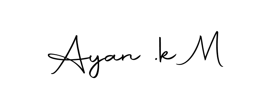 The best way (Autography-DOLnW) to make a short signature is to pick only two or three words in your name. The name Ayan .k M include a total of six letters. For converting this name. Ayan .k M signature style 10 images and pictures png